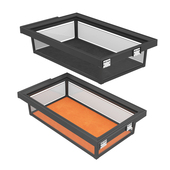 米司库衣帽间拉篮多功能推拉裤 架储物篮衣柜收纳钢化玻璃篮窄柜篮