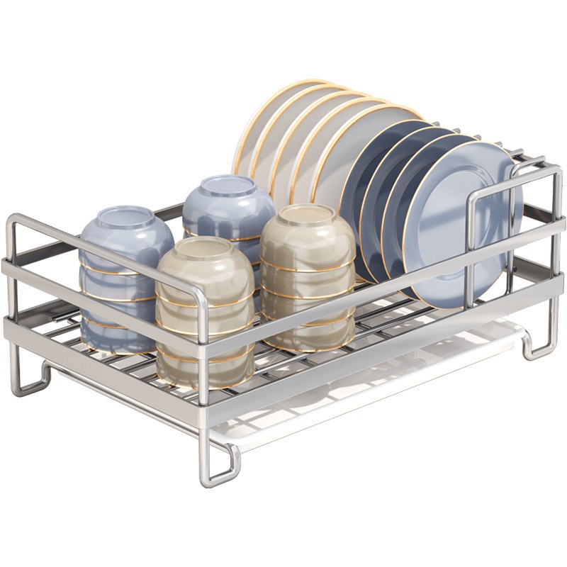 304不锈钢碗架单层晾滤水碗架家用台面水池碗盘沥水架碗筷收纳盒