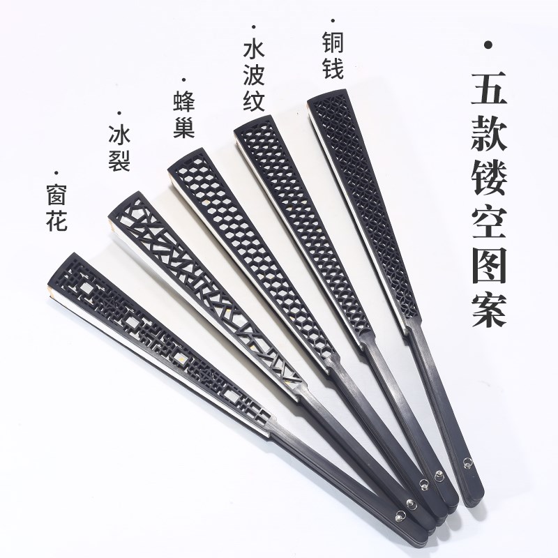 10寸新款镂空空白洒金宣纸绢布折扇空白扇面书法国画创作纸扇子图片
