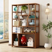 博古架实木中式 茶室茶柜茶叶展示架茶碗收纳架办公室置物架多宝阁