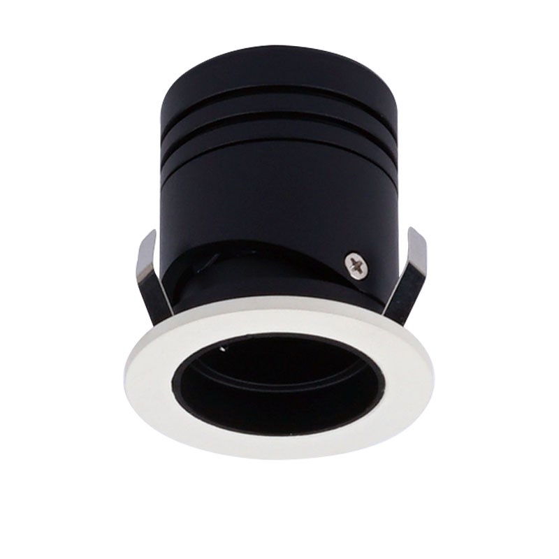 黑色嵌入式小角度led聚光洗墙小射灯3度1W3W5W开孔5公分50mm可调