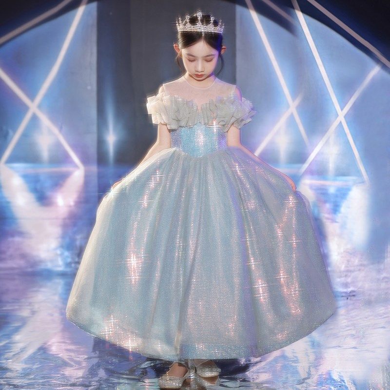 女童礼服轻奢小众高端夏季儿童生日公主裙钢琴演奏小主持人晚礼服