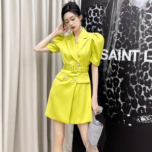 西装连衣裙女高级感夏季2024新款短裙小个子女神范气质职业西装裙