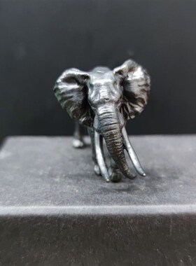 黄铜实心做旧迷你猛犸象猛兽大象摆件工艺品鱼缸造景桌面摆件招财