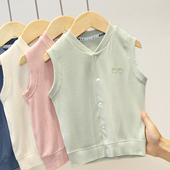 女童马甲男孩春秋儿童宝宝外穿婴儿2023网红针织马夹保暖内穿背心