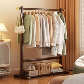 挂衣架卧室落地衣帽架实木新中式 民宿衣架置物架子室内简易晾衣架