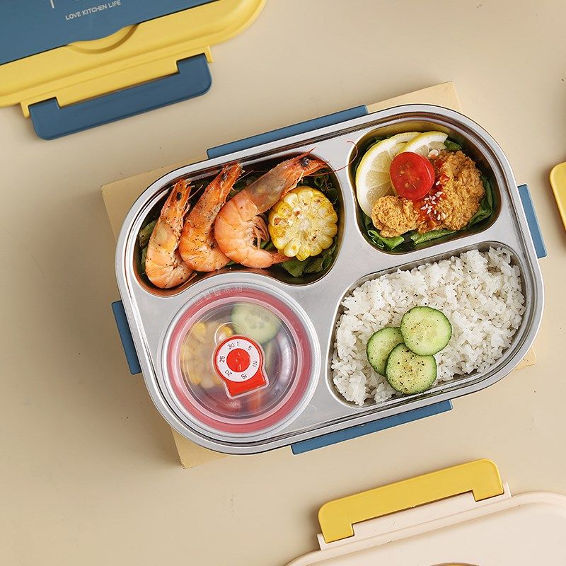 316不锈钢饭盒小学生学生专用饭盒儿童初中餐具四分格便当餐盒304,婴童用品,儿童餐具,淘宝优惠券,粉丝福利购,淘宝优惠卷