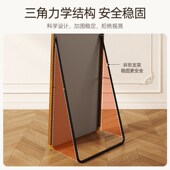 实木中古风穿衣镜子钢化玻璃全身落地镜家用卧室挂墙试衣镜壁挂式