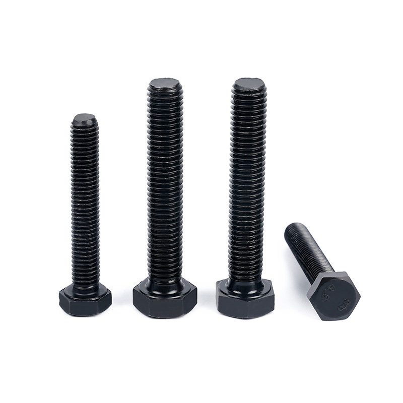 高强度8.8级发黑外六角螺栓全牙半牙加长六角螺杆M5M6M10M12-M30