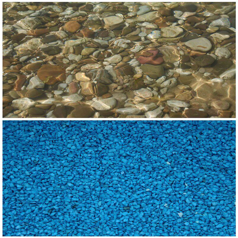 鱼缸背景贴纸水族箱沙石底部造景装饰画定制自粘缸外个性雨花石画