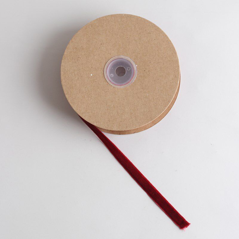 圣诞装饰丝带扎带蝴蝶结花束系绳红色绿色复古绒面带礼盒包装材料