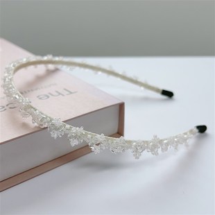 G5002串珠发箍珍珠蕾丝公主头饰简约公主裙