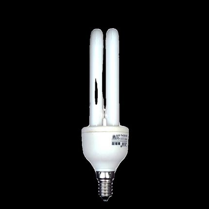 E14小螺口节能黄白光非led三基色荧光灯台灯吊灯专用光源2U型灯管