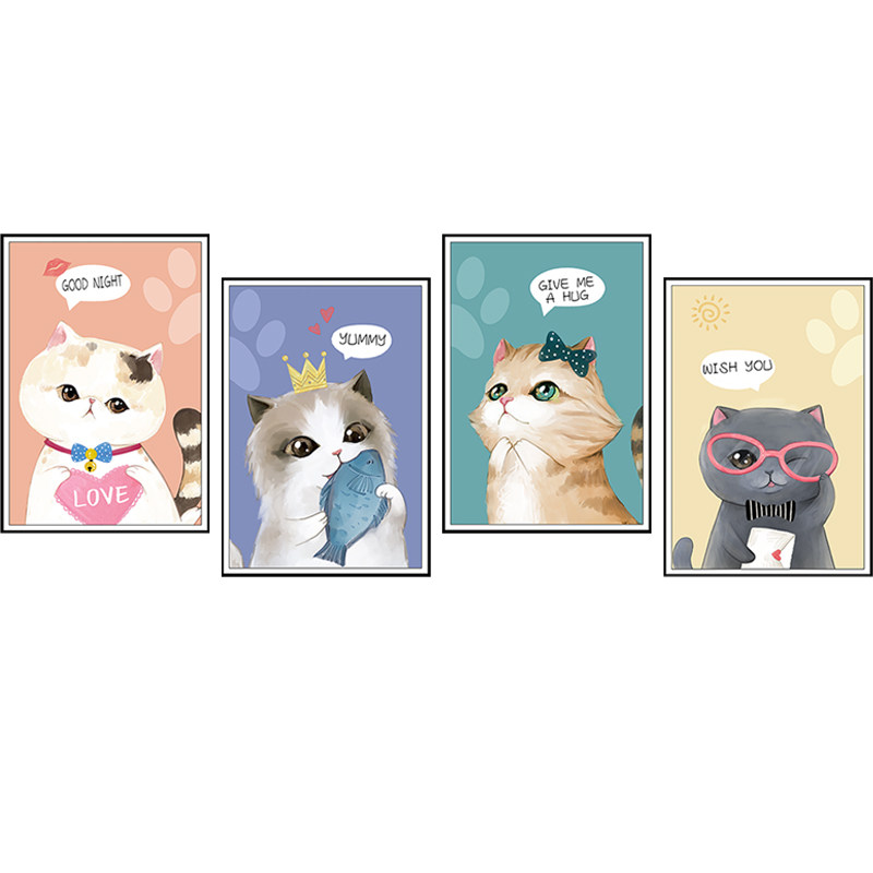 宠物店贴纸温馨卧室墙面装饰床头猫咪壁纸自粘墙纸沙发背景墙贴画,家居饰品,软装墙贴,淘宝优惠券,粉丝福利购,淘宝优惠卷