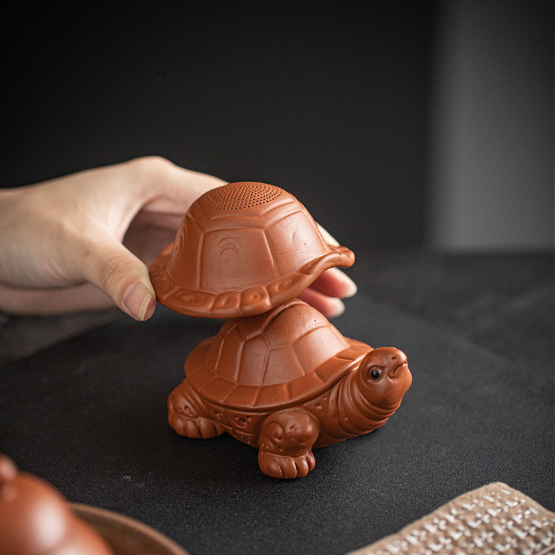 创意紫砂小乌龟茶宠摆件个性茶漏茶虑茶叶过滤器可养茶玩茶桌装饰