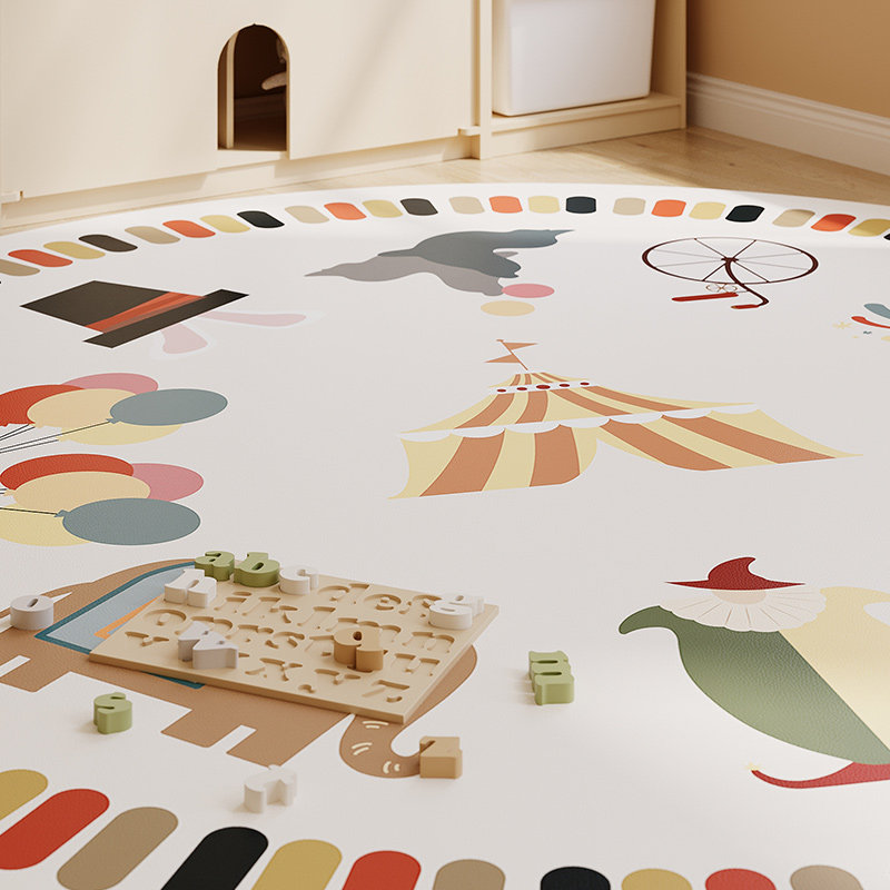 圆形防水爬行儿童地垫阅读区儿童房卧室爬行垫地毯抓周家用可擦洗,居家布艺,地毯,淘宝优惠券,粉丝福利购,淘宝优惠卷