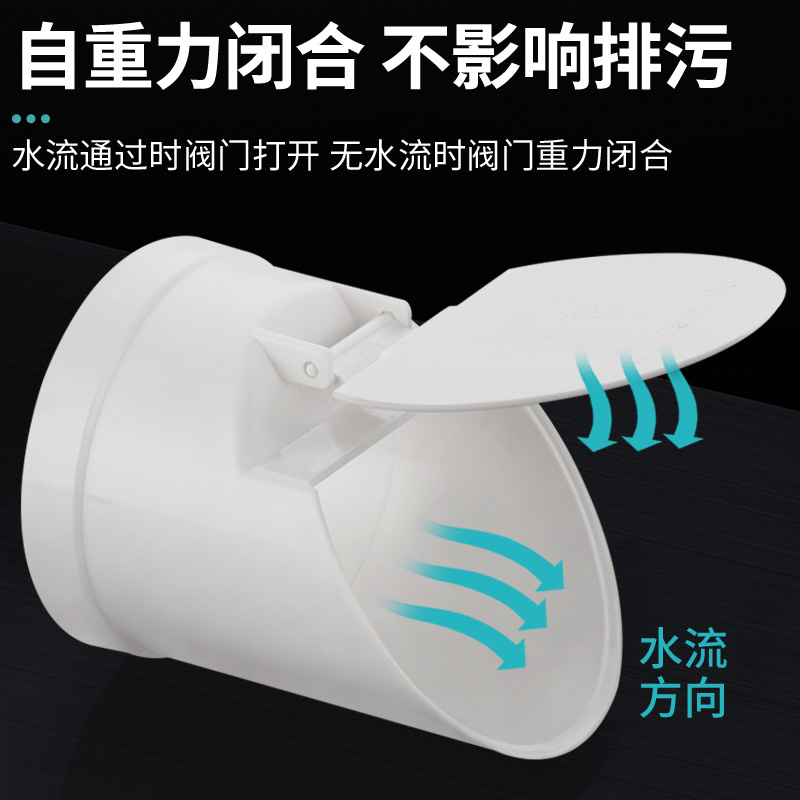 110排水管止逆阀止回阀下水管排污管防臭器堵口75室外户外防老鼠