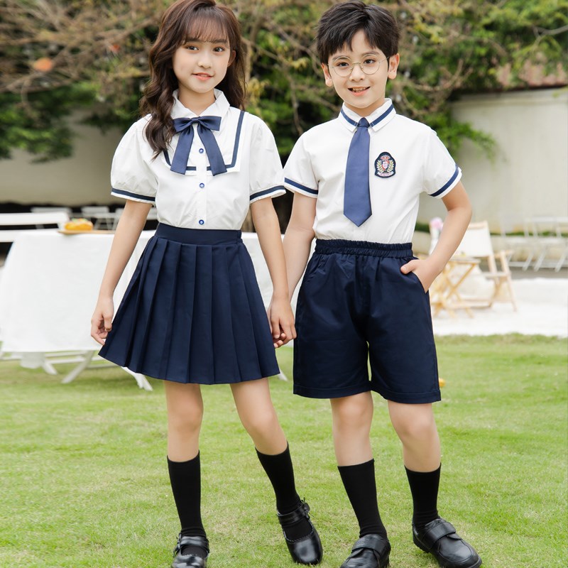 合唱演出服儿童幼儿园园服男女小学生毕业拍照服装学院风校服纯棉