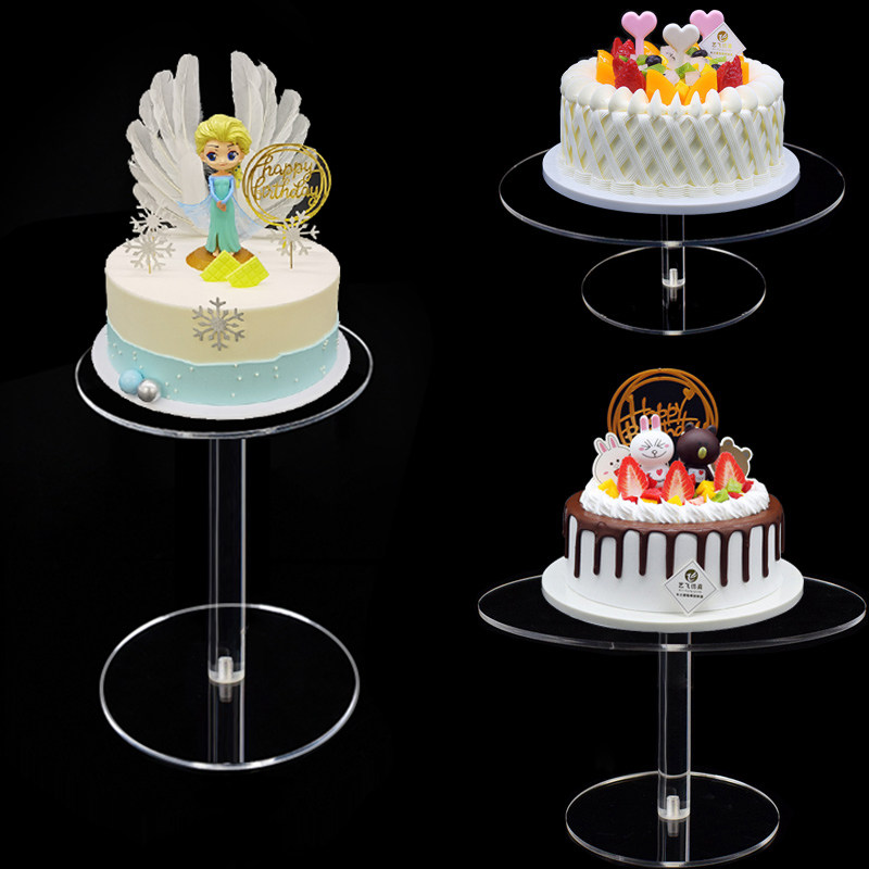 亚克力蛋糕模型支架装饰甜品台糕点道具模型公仔手办展示台高透明