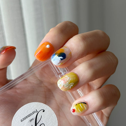 Foromance.【西西里岛】橘色假日色盘 显白 纯手工穿戴甲