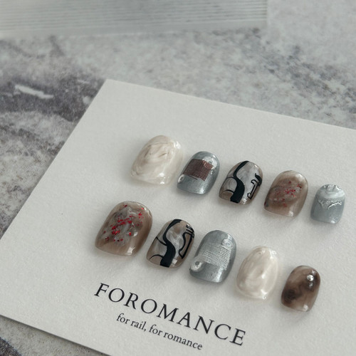 Foromance.【不染 】日式晕染 静奢风 扁甲友好  纯手工穿戴甲