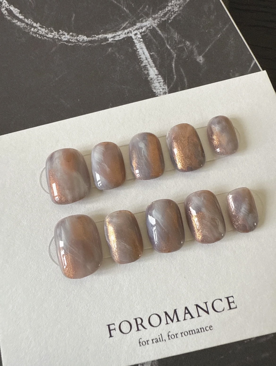 Foromance.【星云】紫色晕染流沙晕染 短方圆 扁甲友好 穿戴甲