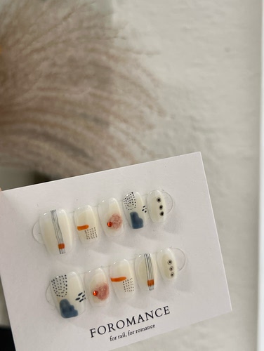 Foromance.【浅山】奶白基底  雾霾蓝色块 短方甲型