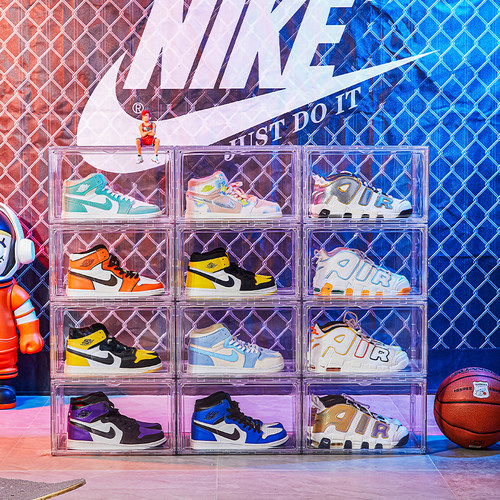 全透明加硬防尘亚克力鞋盒收纳盒