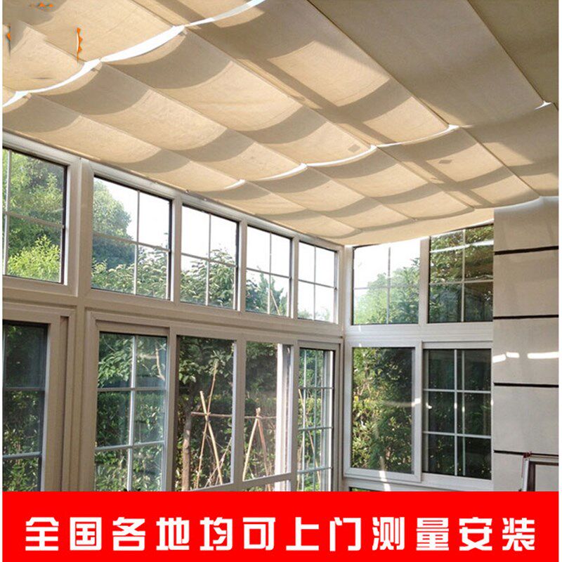 优选房玻璃顶天棚帘隔热防晒遮b阳帘手动电动遮阳工厂上门测量安