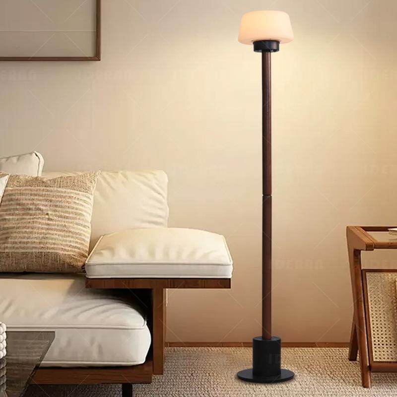 中古奶油风客厅立式充电款落地灯小型沙发旁法式复古台灯卧室床头