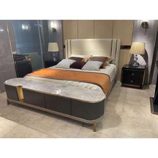 床储物床头柜 法式 2022新款 双人床现代简约1.8m主卧小户型意式