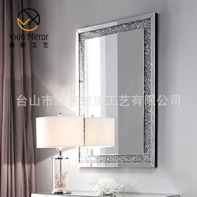 欧式mirror工艺挂墙式方形浴室镜卫生间壁挂式镜子法式装饰挂镜