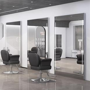 网红理发店镜子单双面美发店镜台发廊专用带灯美发镜子全身落地镜
