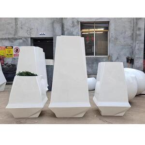 现货组合型花瓶容器白色玻璃钢花盆创意套餐商场步行街花盆摆件