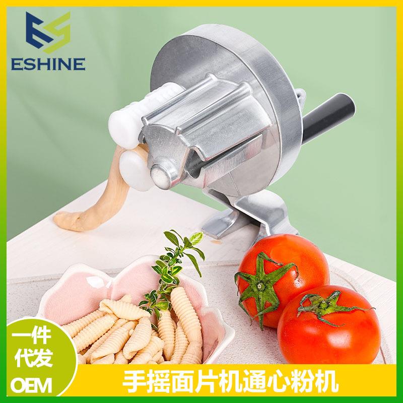 不锈钢家用小型手动面条机厨房手摇压面器压面机手摇面片通心粉机