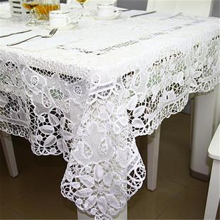 手工万缕丝复古欧式棉麻餐桌布库存抽纱白色米色百带丽蕾丝桌布