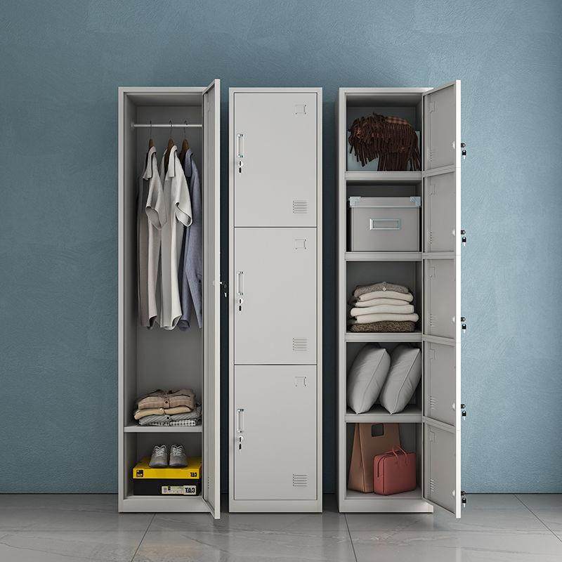 加厚钢制单门更衣柜夹缝家庭收纳储物柜文件铁皮柜员工宿舍储物柜