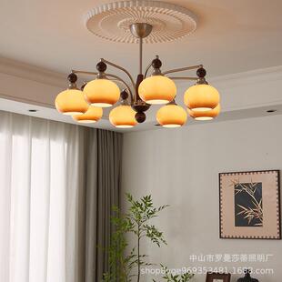 中古风客厅吊灯美式法式复古2025新款新中式大气奶油大厅主灯