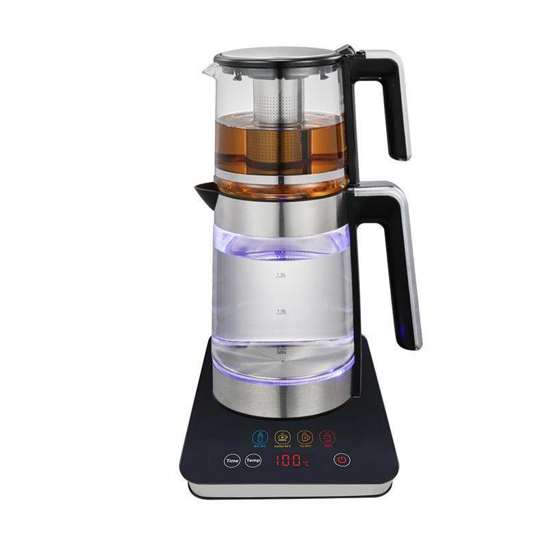 玻璃电热水壶双壶土耳其壶子母壶烧水壶大容量开水壶保温恒温底座