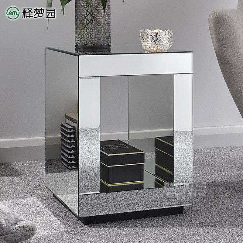 镜面角几小户型家用现代简约沙发边几茶几网红创意角几床头柜3211