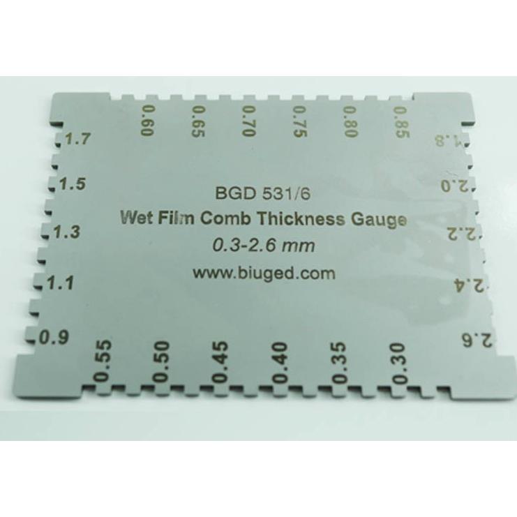 标格达BGD531系列湿膜测厚仪梳规耐腐蚀不锈钢湿膜厚度梳规