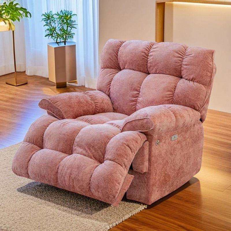 网红奶油风多功能电动懒人单人沙发简约小户型云朵舱可躺可睡天鹅