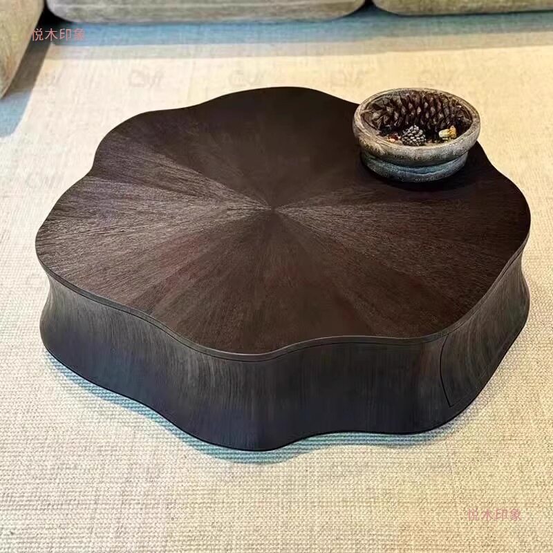 云朵茶几2025新款客厅家用中古风高级感设计师意式极简花瓣茶几桌图片