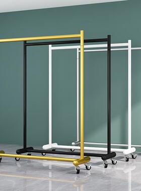 J^加厚服装店展示落地式女装店童装货架衣帽单杆衣服架家用摆摊带