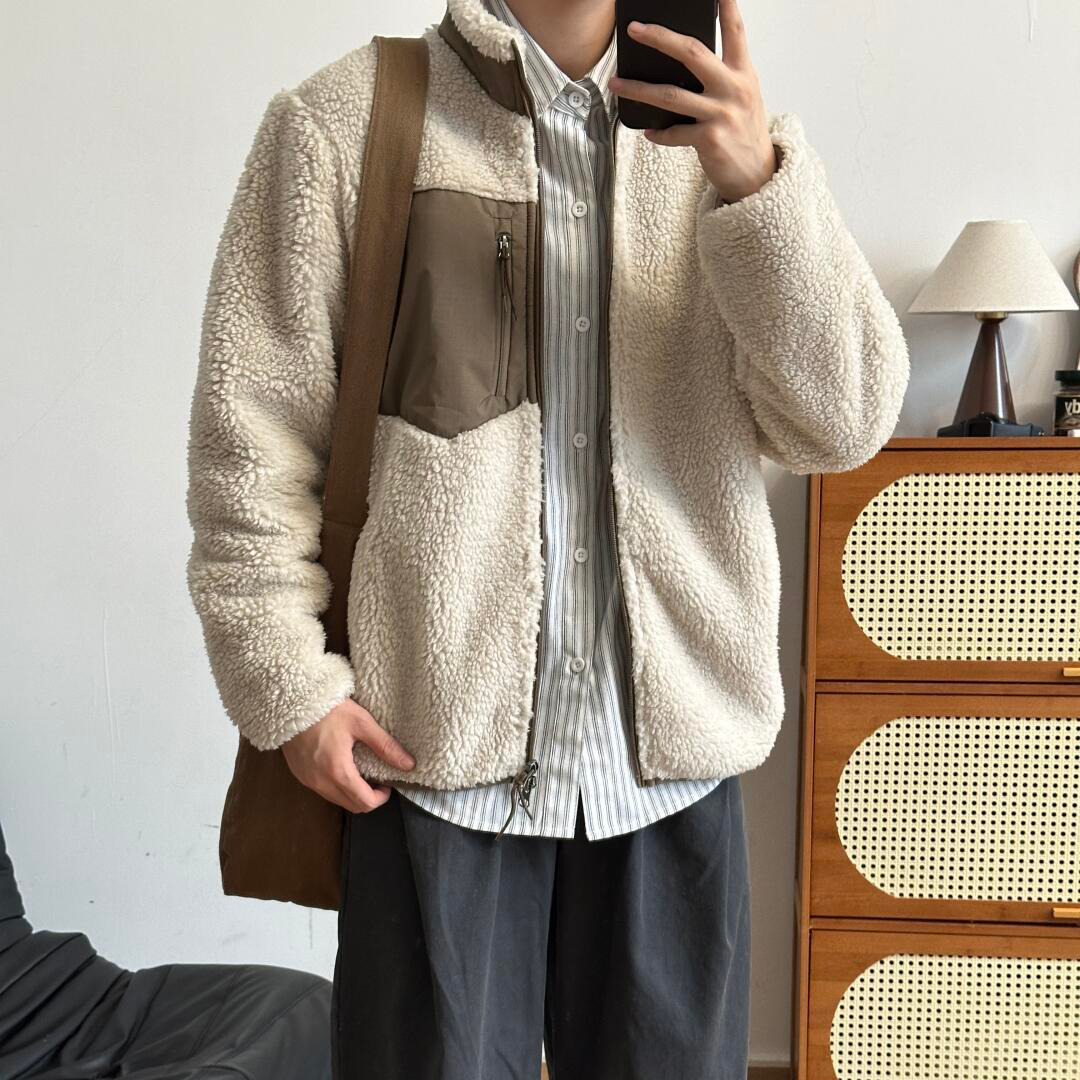 日系情侣摇粒绒加厚外套