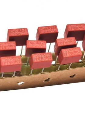 392红色方形电源保险丝 TE5 T0.25A T250mA 250V慢熔断延时保险丝