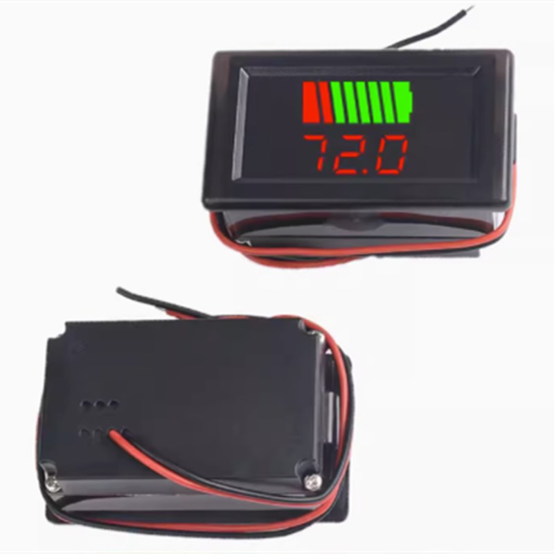 汽车电动车锂电池铅酸电池电瓶电量表电压表 12V36V48V60V72V显示