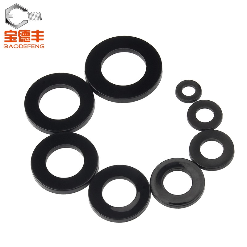 黑色尼龙垫片塑料垫圈绝缘塑胶圆平垫M2/M3/M4M5M6M8M10M12M14M16