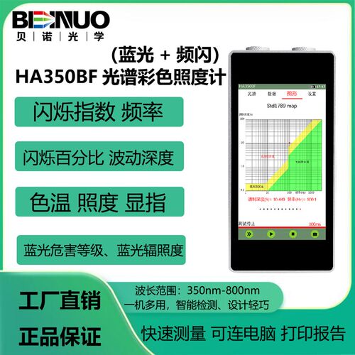 HA350C光谱彩色照度计手持式光谱仪色温仪波长显色指数测试仪