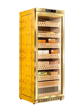 美晶雪茄柜电子恒温恒湿高端雪加存储箱水平线系列雪松木内衬包邮